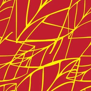Bold Abstract Digital Pattern – Red & Yellow Modern Line Art Design